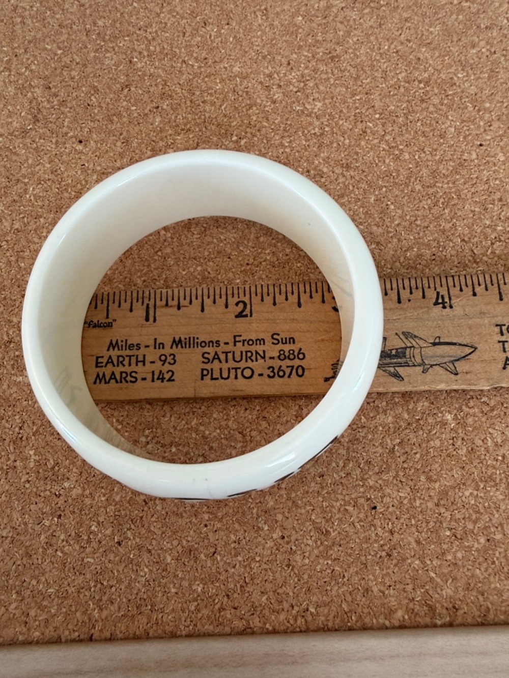 Cream Bangle Bracelet with Bold "LOVE" Text - Picture 4 of 6